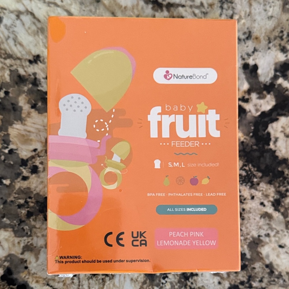 NatureBond Baby Fruit Feeder in Peach Pink and Lemonade Yellow